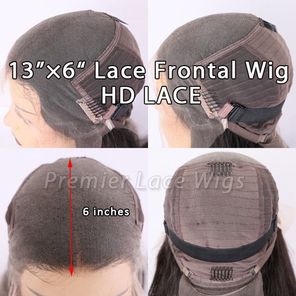 Raw Peruvian Straight Human Hair HD 13x6 Lace Frontal Wigs